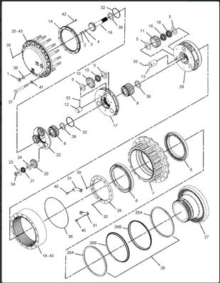 227-6116 caixa de engrenagens do curso de Travel Gearbox Fit CAT320C 320CL da máquina escavadora 227-6796 192-3237